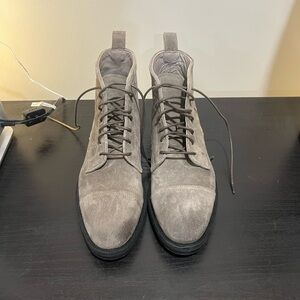 All Saints Gray Suede Lace Up Boots
